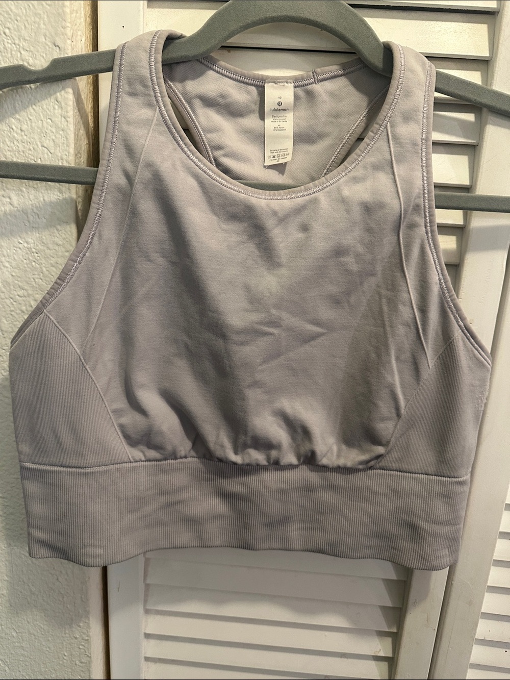 lululemon athletica High-Neck Sports Bra in Light Gray